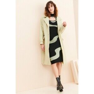 Native Youth Women'Textured Oversized Single Breasted Coat In Green Size XS $240